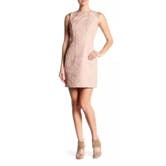 Theory Blush Pink Floral Brocade Blush Sleeveless Dress Size 8 NWT